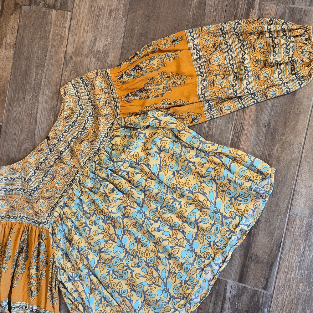 XS-M SPELL Spell & the Gypsy Collective Delirium Floral 3/4 Sleeve Top - Picture 11 of 14